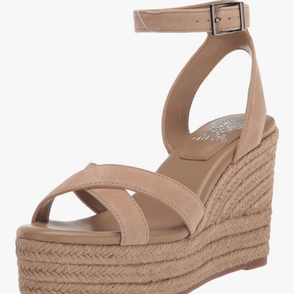 NIB Vince Camuto Suede Women’s Ankle-Strap Espadrille Wedge Sandal